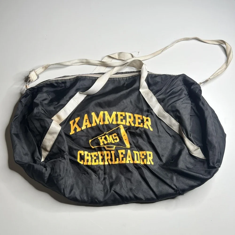 Vintage Toppers Cheer Megaphone Bag Kammerer KMS Black Nylon Cheerleader‎ Duffel